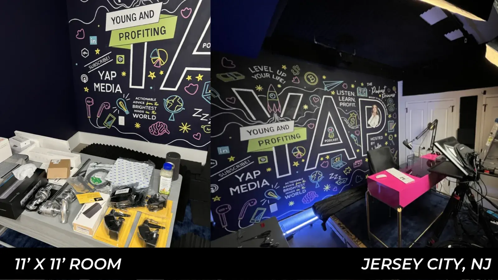 A finished, branded broadcast studio handed over to the client.